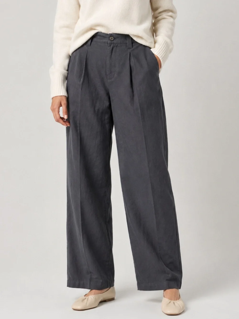 Alex Mill Soho Pant In Cotton Linen in Dark Grey